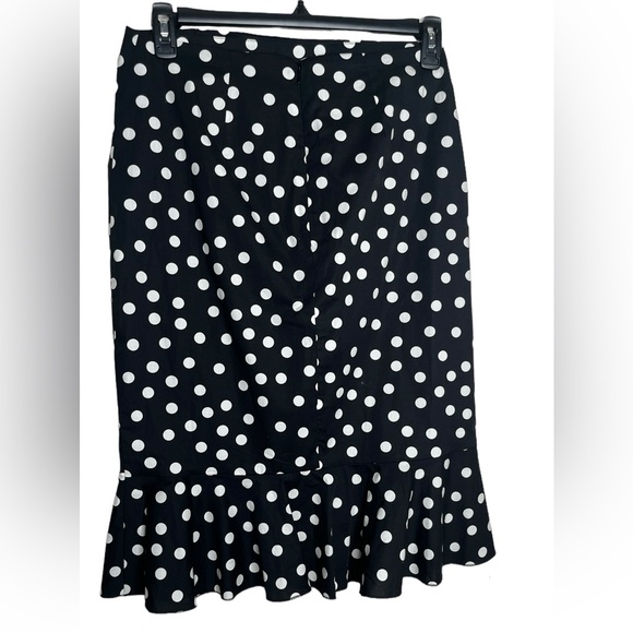 White House Black Market Dresses & Skirts - White House Black Market Polka Dot Skirt with wrap detail on front Size 8